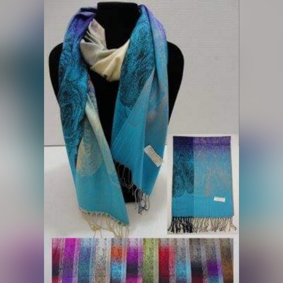 Women's new Pashmina "pink & black" roses & cheetah print scarf with tassles - Picture 11 of 11